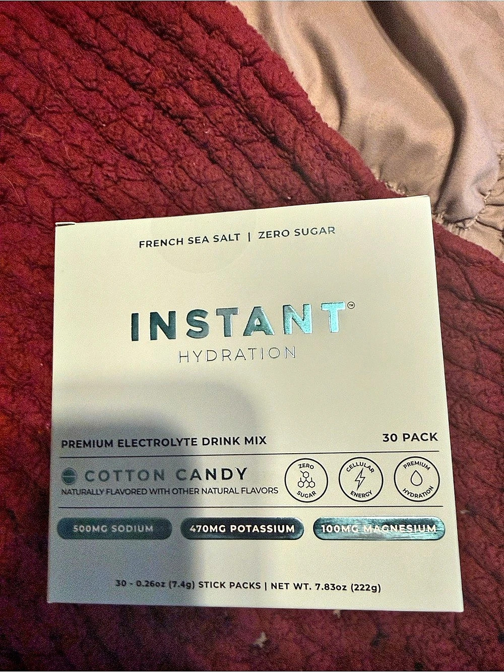 French Sea Salt Instant Hydration Cotton Candy Electrolyte Drink Mix 30-Pack